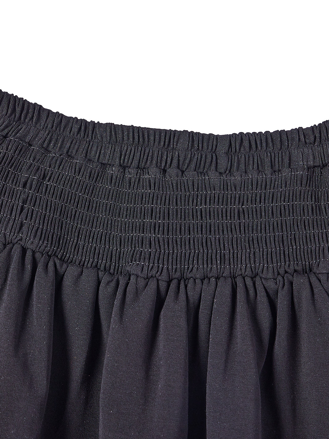 Shirring Tiered Skirt - Black