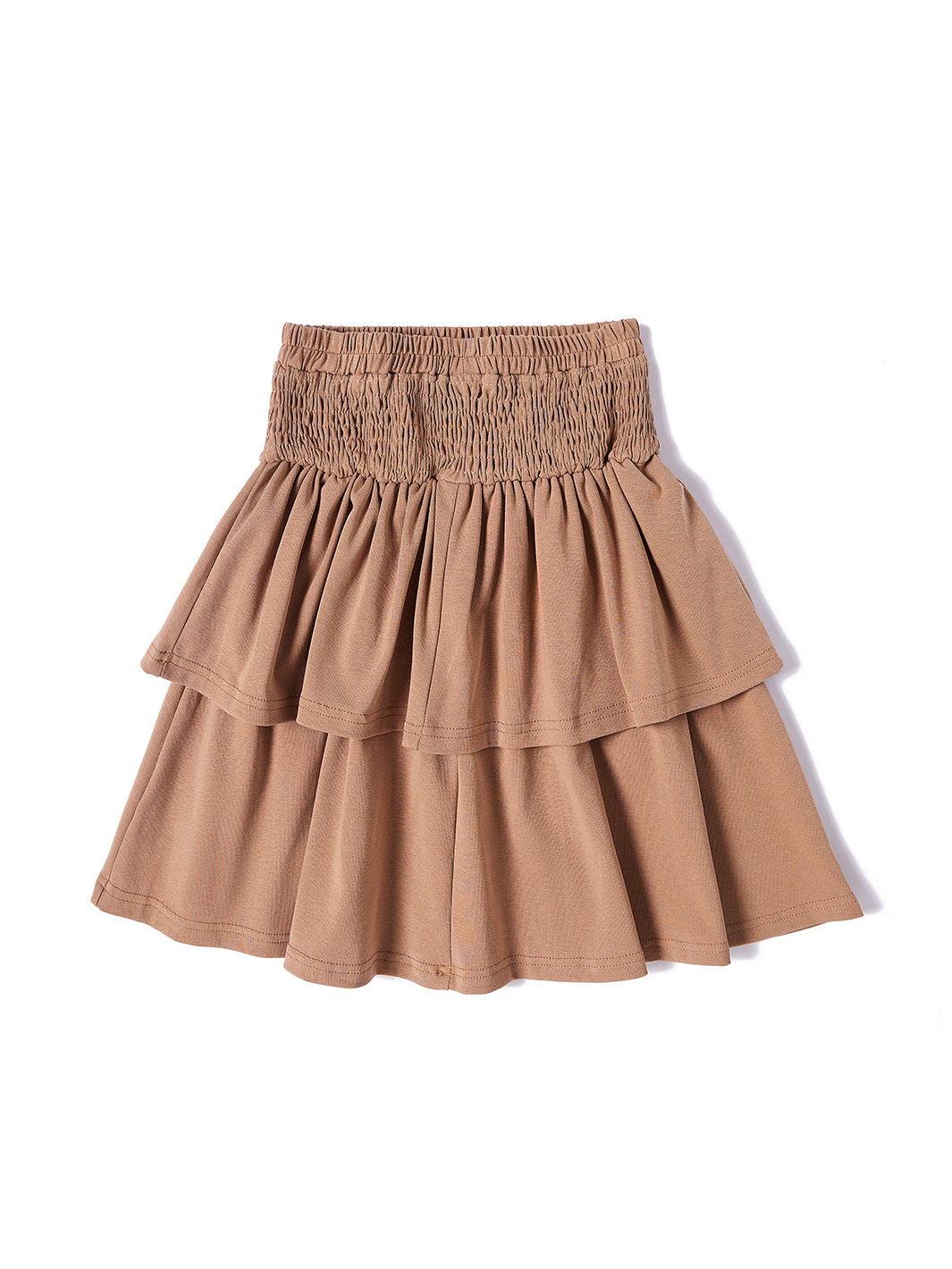 Shirring Tiered Skirt - Dk. Beige