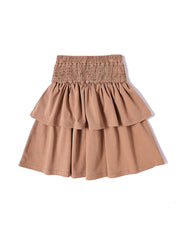 Shirring Tiered Skirt - Dk. Beige