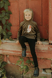 Velour Watercolor Bird Print Top