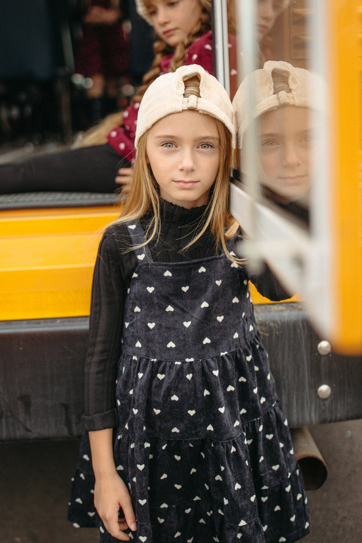 Heart Corduroy Jumper - Black