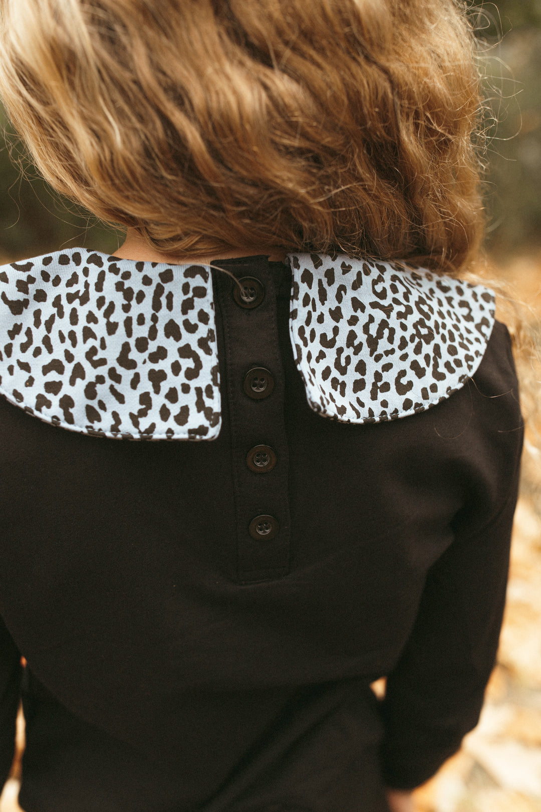 Light Leopard Collar Top