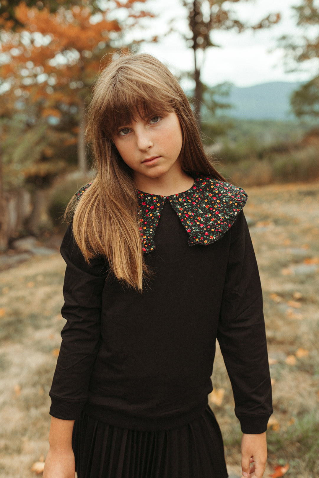 Forest Floral Collar Top