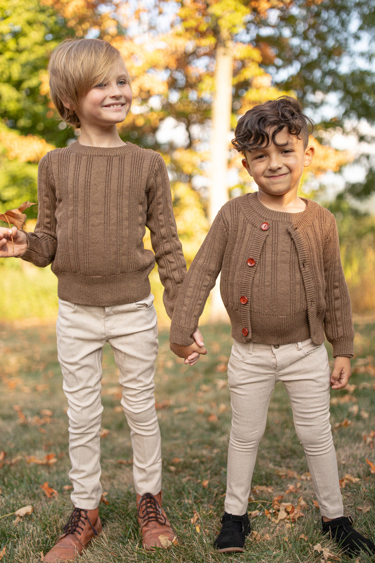 Cardigan Thin Braid Design Sweater
