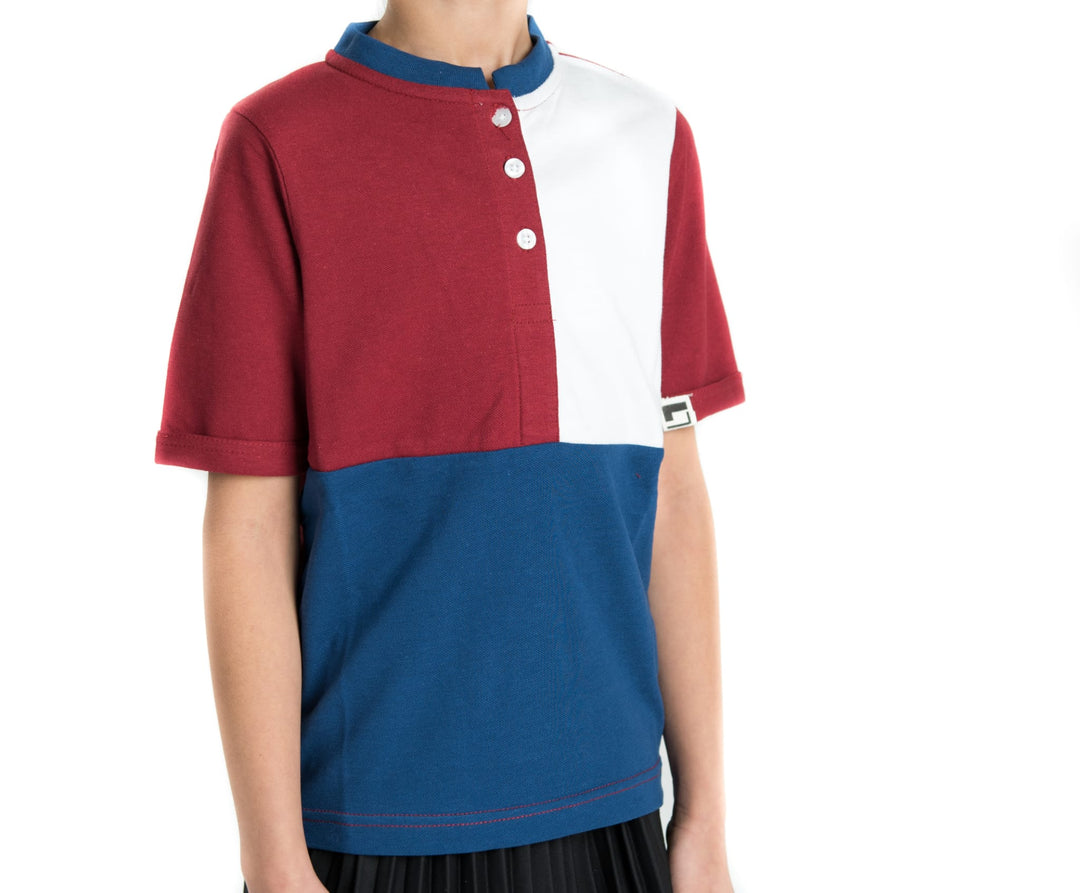 Block Polo Shirt Short Sleeves