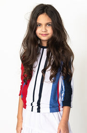 Red Stripe - Nautical Stripe Long Sleeve Top