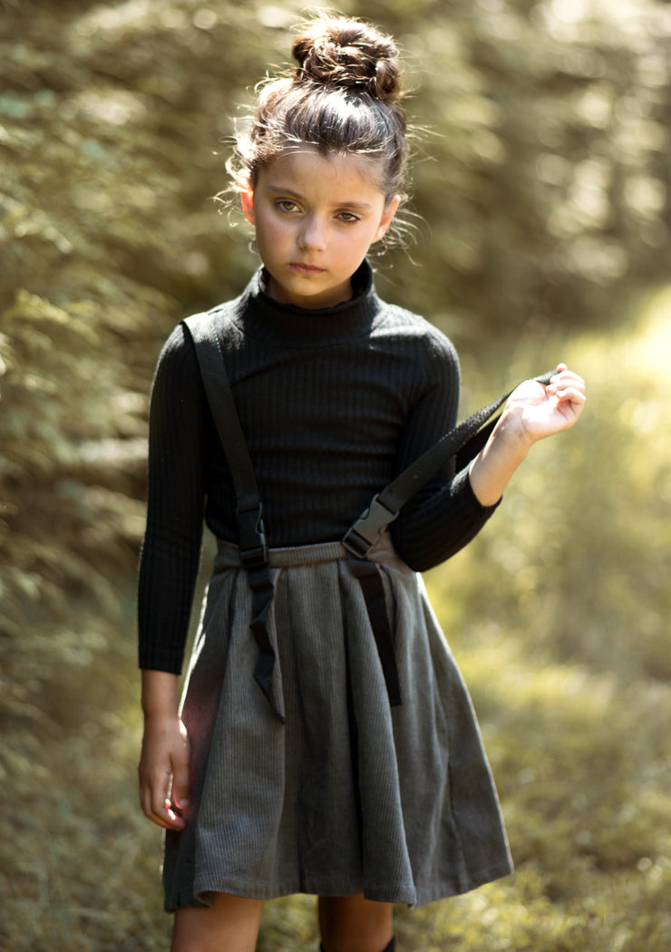 Corduroy Toggle Jumper - Charcoal
