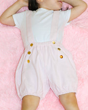 Gold Snap Overalls - Lt. Pink