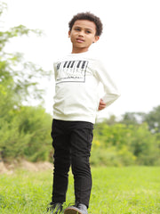 Piano Scribble Top - White