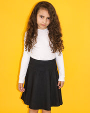 Denim Jersey Knit Skirt - Black
