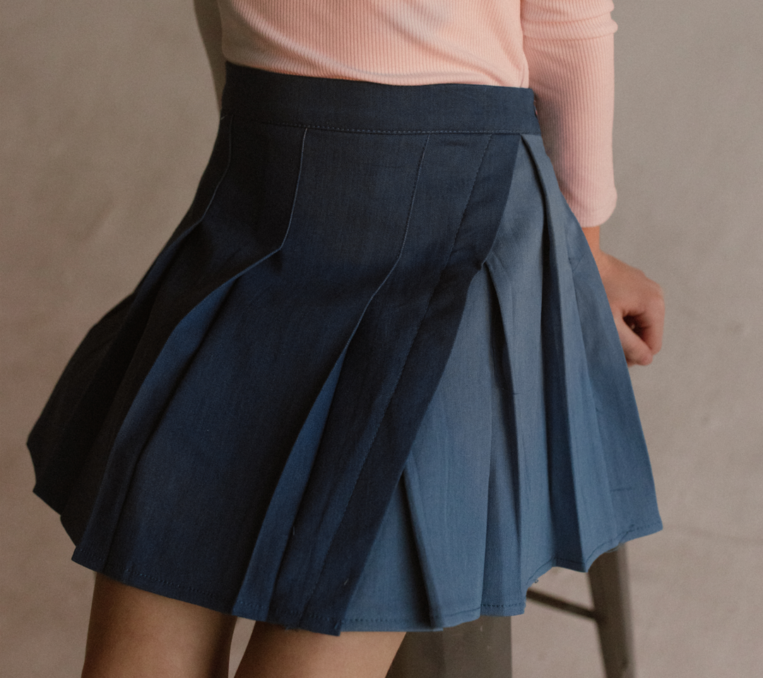 Combo Pleated Skirt