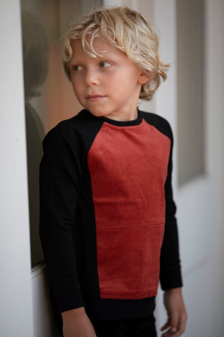 Combo Front Corduroy Top - Rust