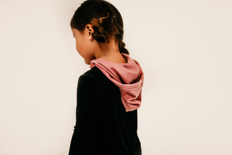 Tiered Hooded Top Velour