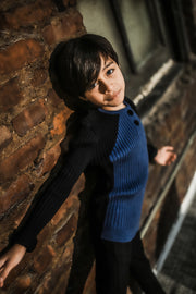 2 Color Rib Combo Sweater