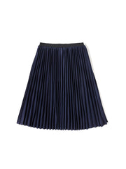 Brushed Pleated Waist Elastic Skirt - Navy