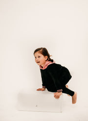 Tiered Hooded Top Velour