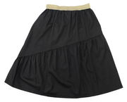 Side Cut Black Skirt - Gold Shimmer Waist Rubber
