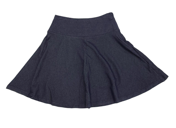 Denim Jersey Knit Skirt - Navy