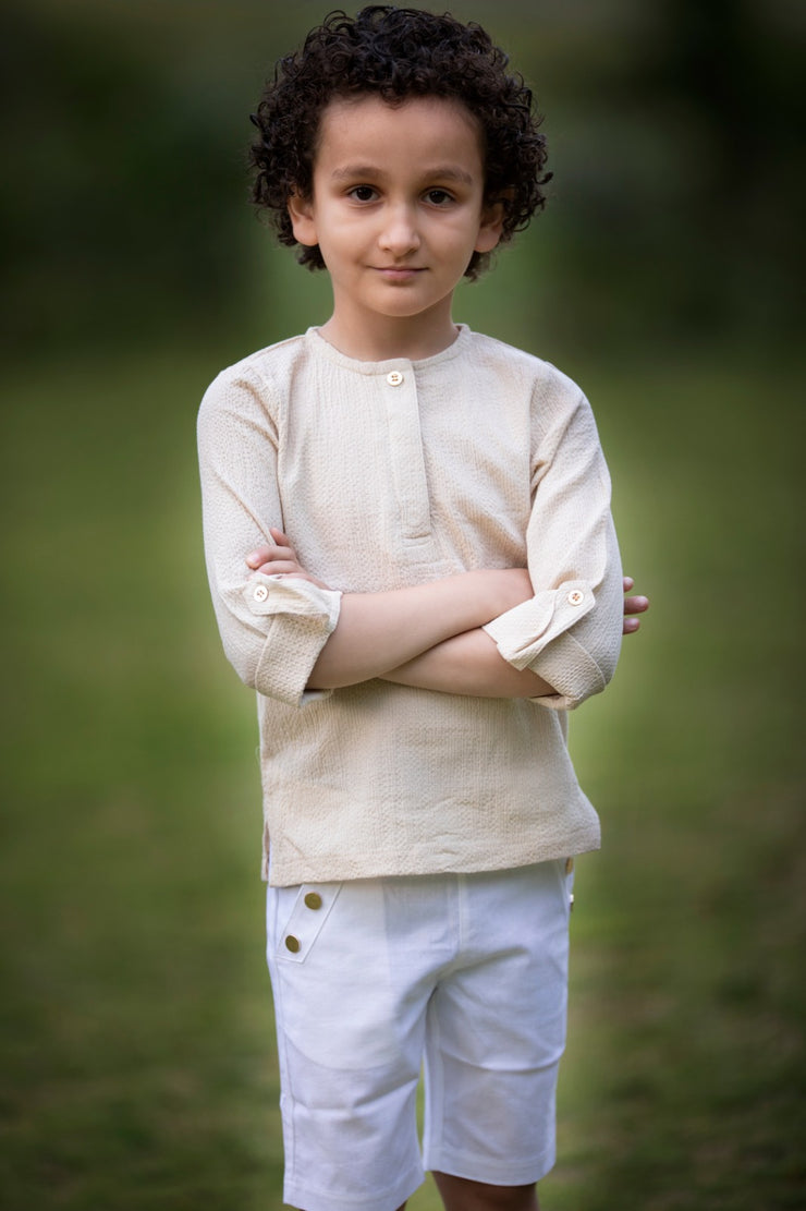 Crinkle Shirt - Beige